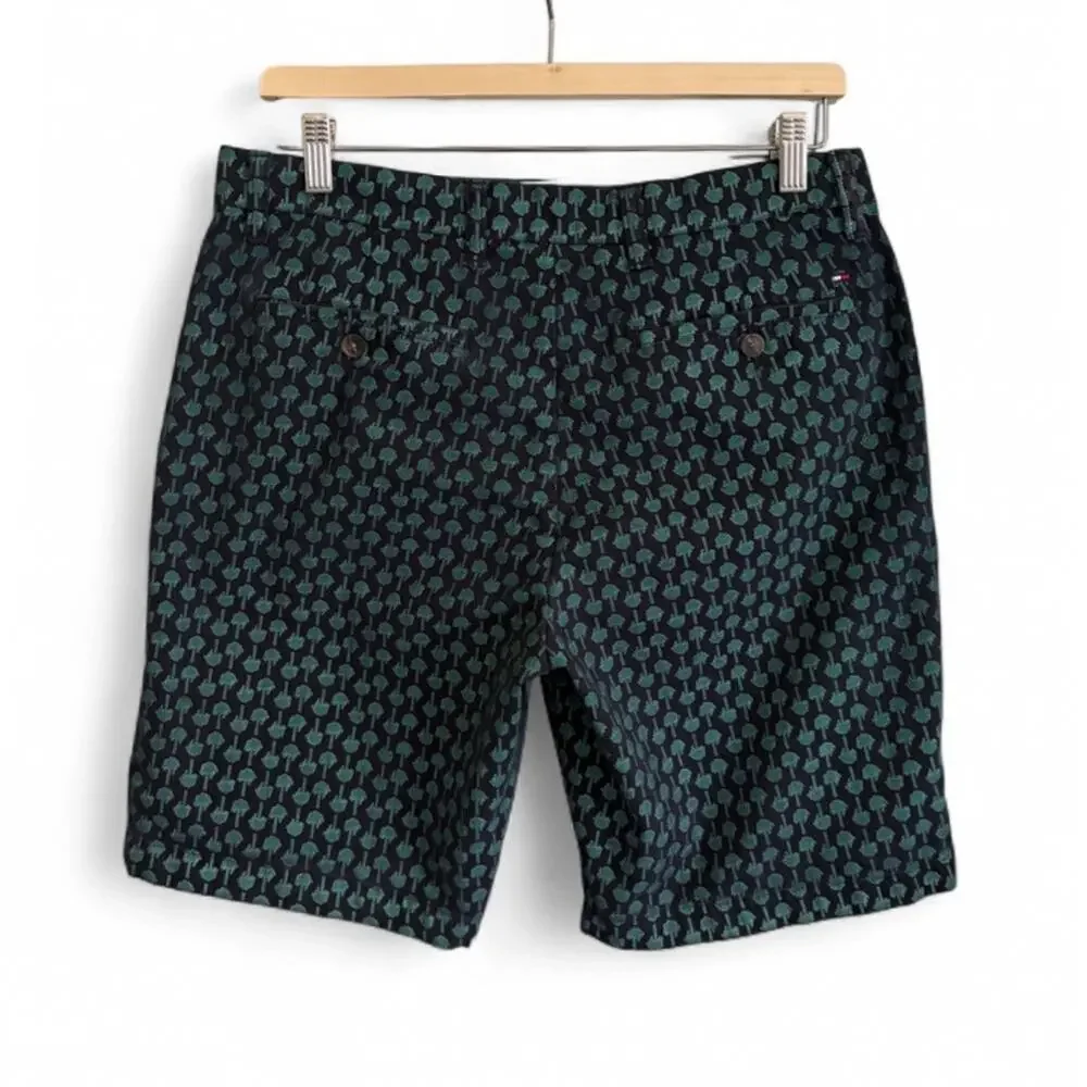Tommy Hilfiger Flex PGA Golf Shorts Mens 31 Navy Palm Tree Print Performance